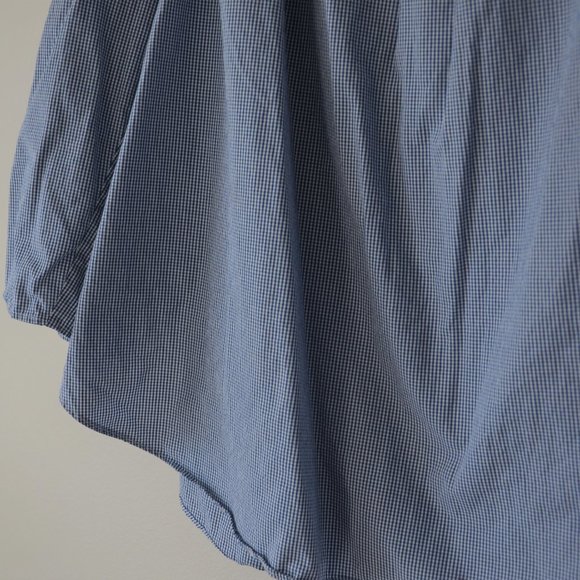 H&M Blue & White Gingham Ruffle Blouse Size 12 - Picture 4 of 8